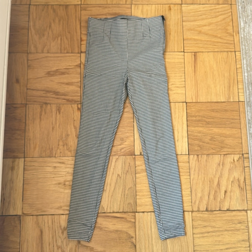Zara Black and White Houndstooth Pants